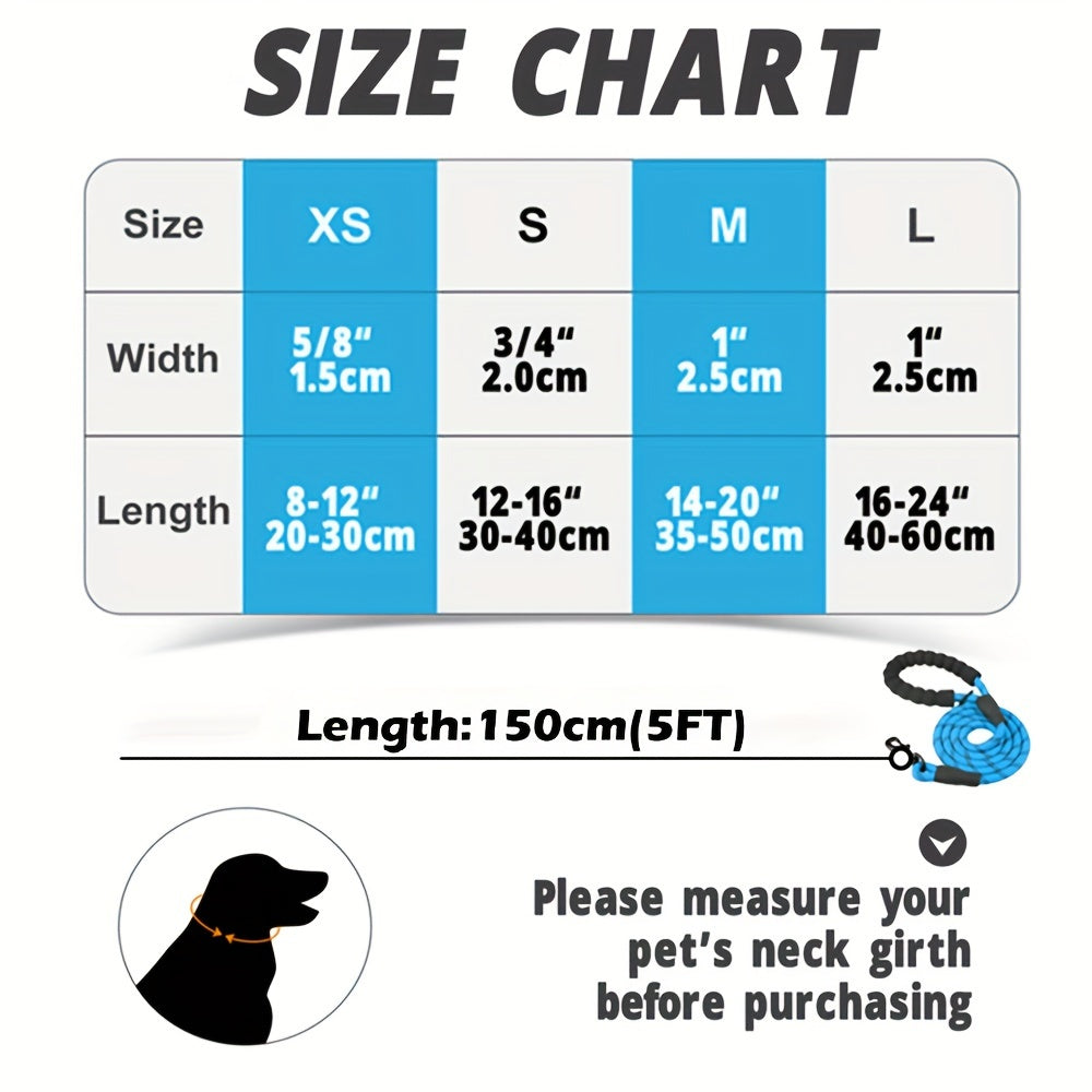 Ensemble laisse et collier pour animaux de compagnie JOYTALE, laisse réfléchissante et collier en nylon réglable pour chiens de petite, moyenne et grande taille
