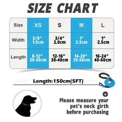 Ensemble laisse et collier pour animaux de compagnie JOYTALE, laisse réfléchissante et collier en nylon réglable pour chiens de petite, moyenne et grande taille