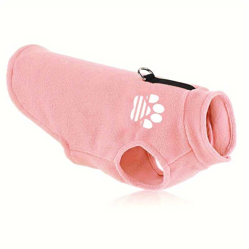 [Leashready Vest] Plush Dog Paw Vest - Cozy Knit Pet Sweater for Small to Extra Small Breeds, Machine Washable, All-Season Comfort in Green, Brown, Purple, Pink with Leash Attachment, Dog Sweater