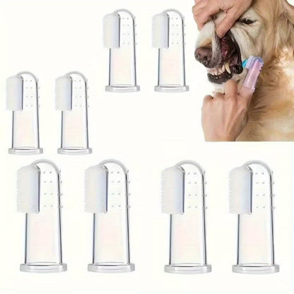 Weiches Silikon-Zahnbürstenset für Hunde und Katzen – Fingerzahnbürste für die Zahnpflege von Haustieren, die Zahnreinigung von Welpen und Kätzchen