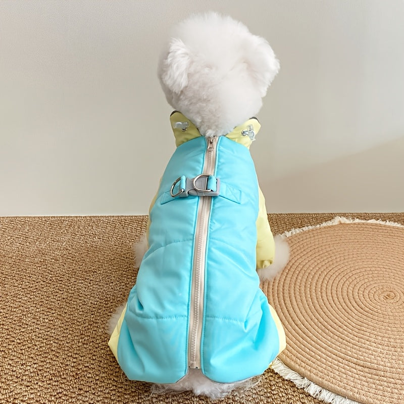 1 veste imperméable pour chien LUKA PET LIFE, doublure en polaire épaisse, vêtements chauds pour animaux de compagnie toutes saisons, fermeture éclair en polyester adaptée aux petites, moyennes et grandes races - Lavable en machine 