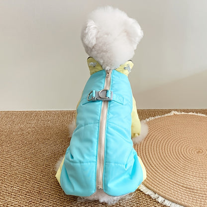 1 veste imperméable pour chien LUKA PET LIFE, doublure en polaire épaisse, vêtements chauds pour animaux de compagnie toutes saisons, fermeture éclair en polyester adaptée aux petites, moyennes et grandes races - Lavable en machine 