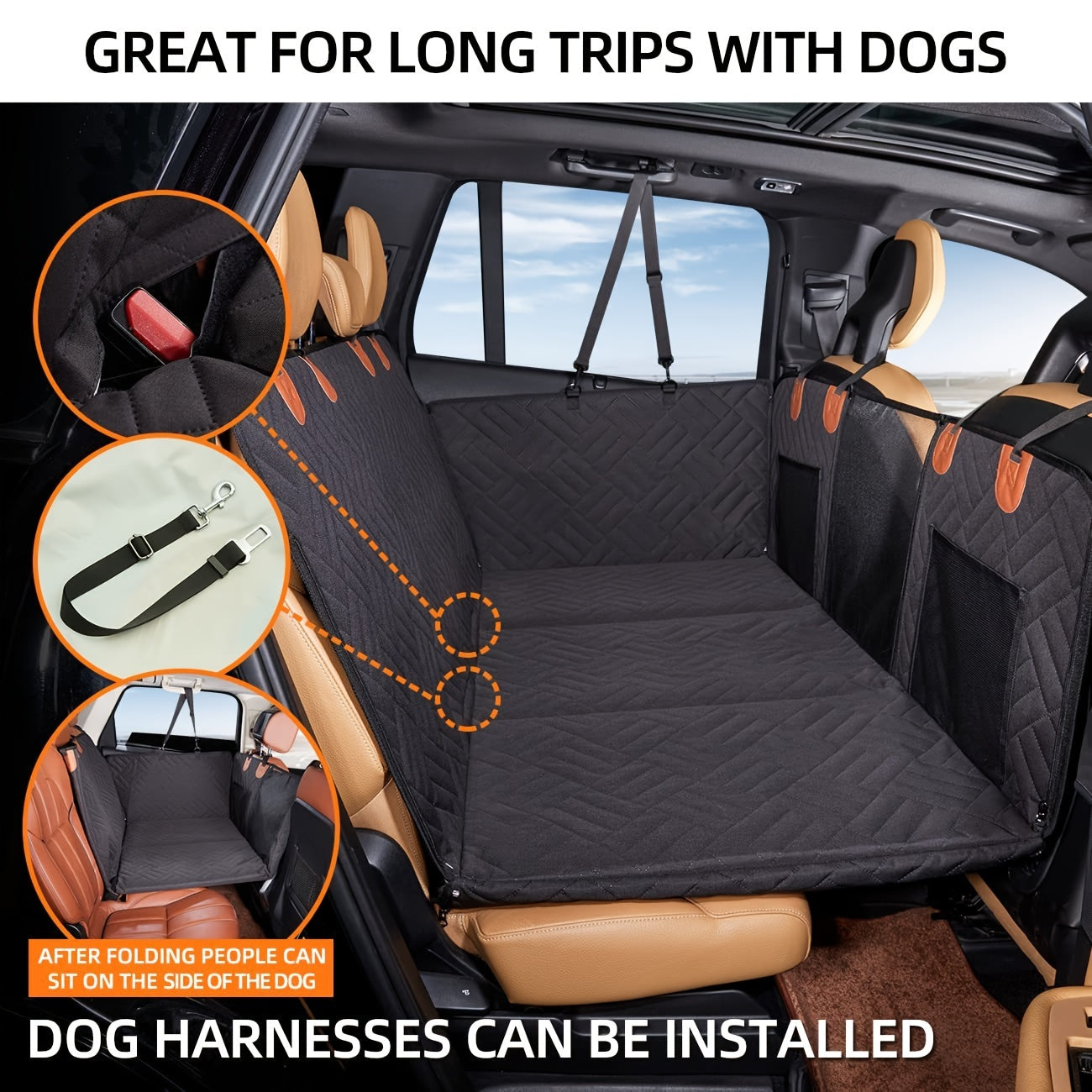 Tapis de voiture pour animaux de compagnie, modèle porteur, tapis de voiture pour animaux de compagnie, hamac de voyage pour chien, coussin de siège arrière, panneau dur, lit pour chien de voiture 