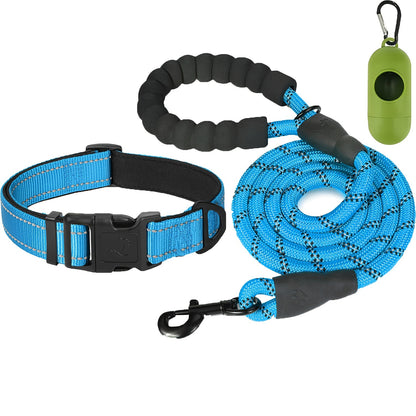 Ensemble laisse et collier pour animaux de compagnie JOYTALE, laisse réfléchissante et collier en nylon réglable pour chiens de petite, moyenne et grande taille