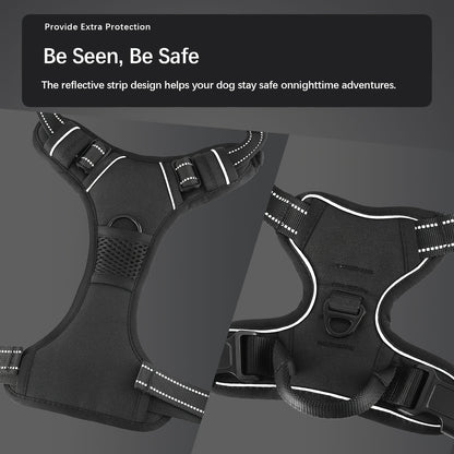 Ensemble de harnais anti-fuite pour chien 3 pièces avec laisse et distributeur de sacs à déjections canines – Réglable, réfléchissant et confortable pour chiens de taille moyenne et grande