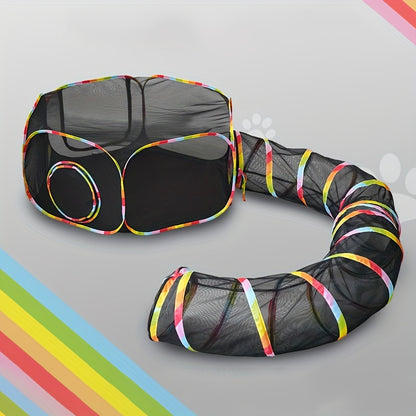 Cage pour animaux de compagnie, tunnel pour chat, ensemble portable et pliable, tente pour animaux de compagnie, jouet d'apprivoisement, passage extérieur, clôture pour chat et chien
