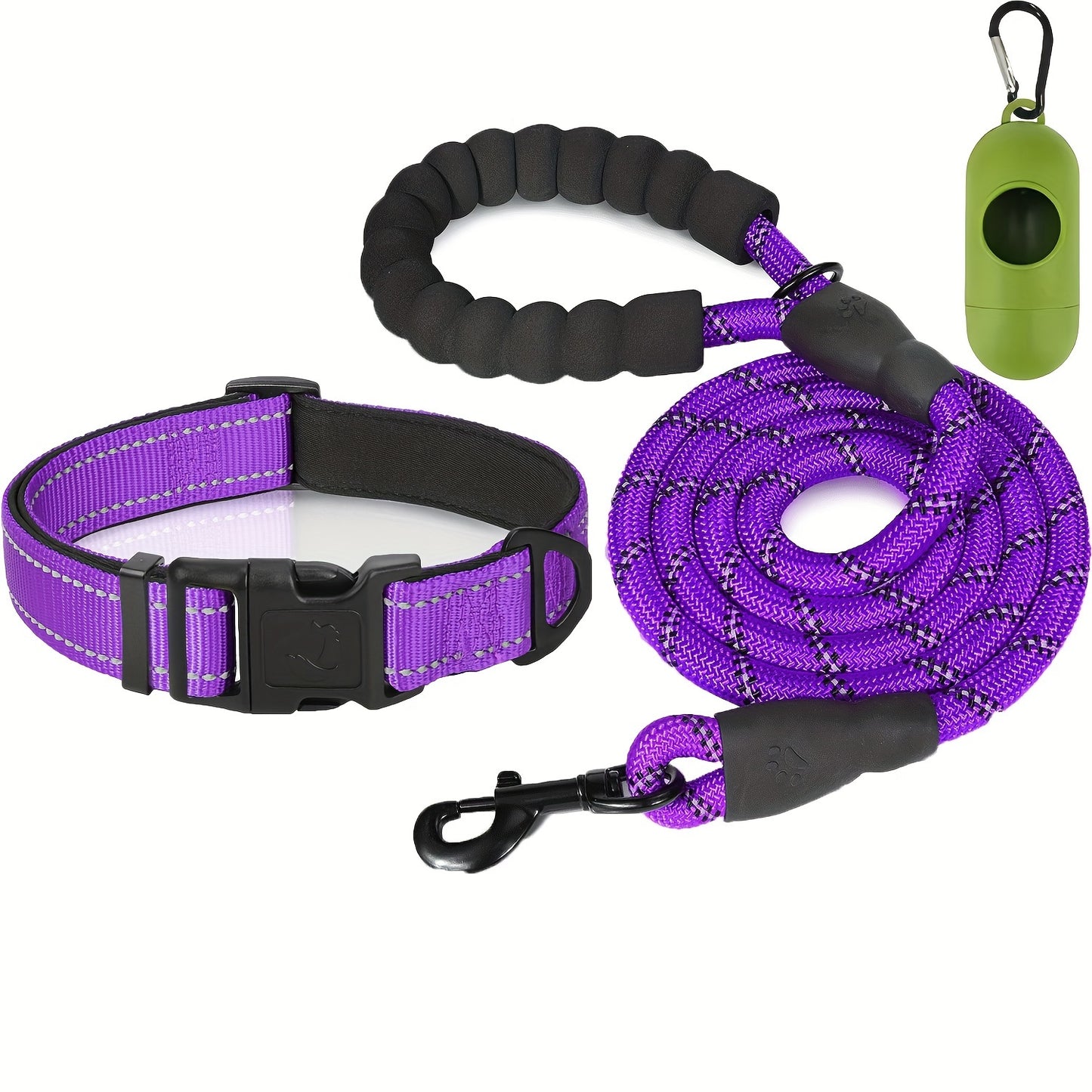 Ensemble laisse et collier pour animaux de compagnie JOYTALE, laisse réfléchissante et collier en nylon réglable pour chiens de petite, moyenne et grande taille