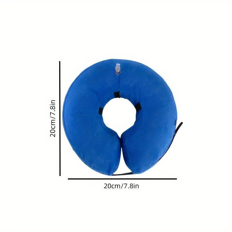 Collier de récupération gonflable en PVC pour animaux de compagnie - Anneau de cou doux et confortable anti-morsure et anti-léchage pour chiens et chats - Facile à mettre et à enlever
