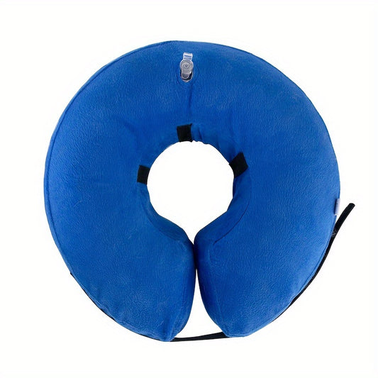 Collier de récupération gonflable en PVC pour animaux de compagnie - Anneau de cou doux et confortable anti-morsure et anti-léchage pour chiens et chats - Facile à mettre et à enlever