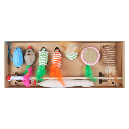 Ensemble de 7 tiges de jeu pour chat : jouets amusants pour chat, pour votre chaton ! 