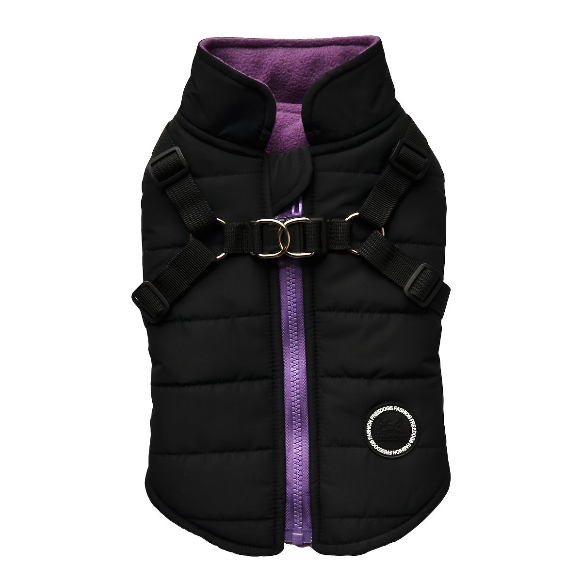 Gilet rembourré chaud pour chien avec harnais pour petits et moyens chiens - Manteau rouge pour plus de confort et de sécurité Cadeau de Noël