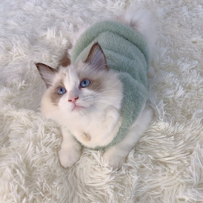 Gilet épais et chaud pour chat adorable – Tenue confortable pour l'automne et l'hiver, empêche la perte de poils 