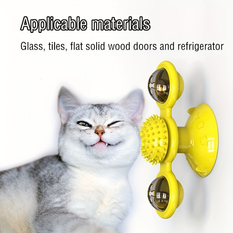 Moulin à vent rotatif pour chat – Jouet interactif et amusant