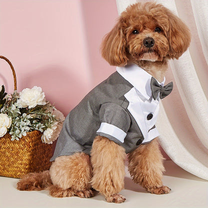 Vêtements pour petits chiens Costume de mariage formel avec nœud papillon 