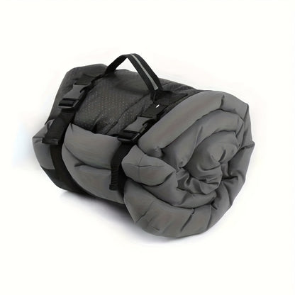 Portable Waterproof Pet Cushion for Dogs, Foldable & Rollable Design, Non-Skid Bottom, Polyester Fiber Filling, Rectangle Shape, Ideal for Outdoor Camping, Car & Home Use, Suitable for Small to Medium Breeds