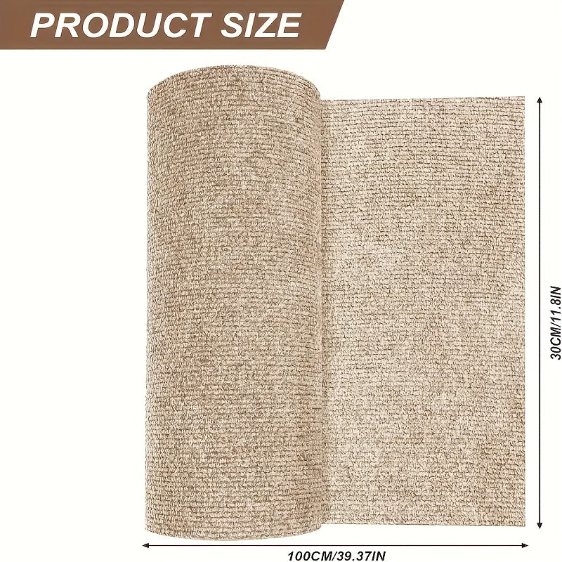 1 tapis à gratter de luxe en mélange de laine pour chat - Installation facile, tapis anti-rayures réutilisable pour la protection du canapé et des meubles, matériau en polyester durable, adapté aux chats