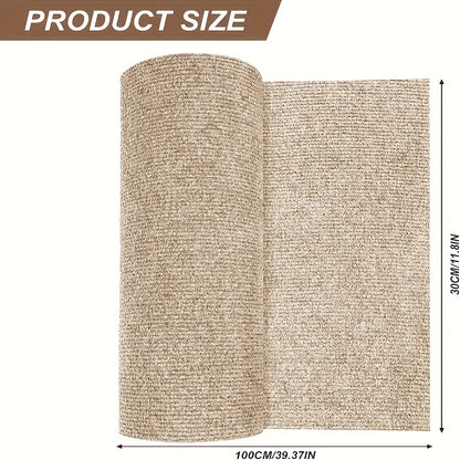 1 tapis à gratter de luxe en mélange de laine pour chat - Installation facile, tapis anti-rayures réutilisable pour la protection du canapé et des meubles, matériau en polyester durable, adapté aux chats