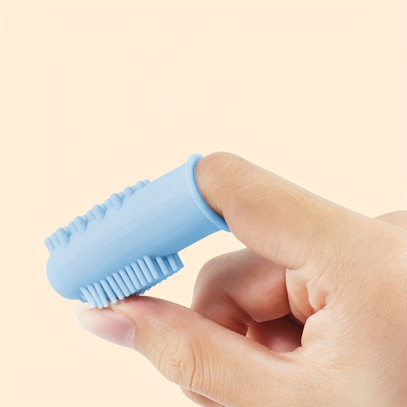 [Choix populaire] Lot de 2 brosses à dents et dentifrice en silicone pour chiens et chats - Soins bucco-dentaires doux, matériau durable