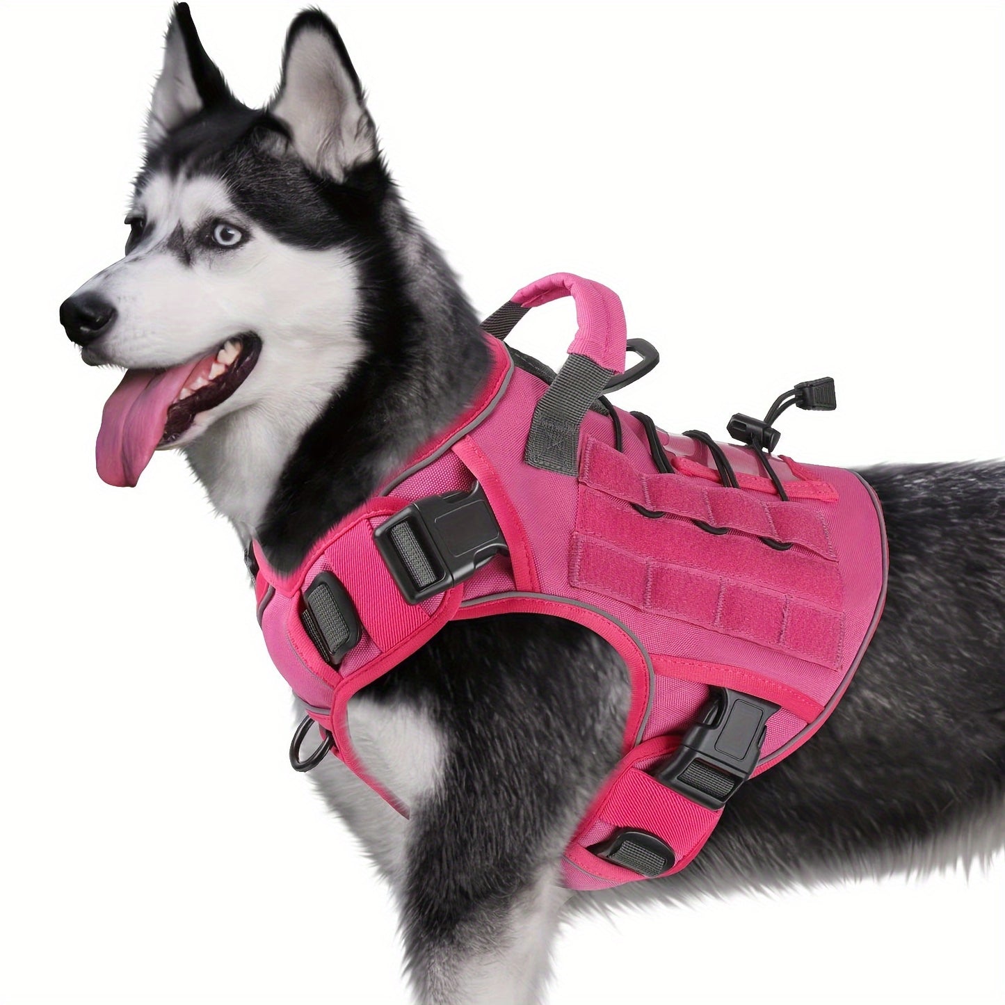 Adjustable No-Pull Tactical Dog Harness – Reflective Military Vest with Handle for Large Dogs