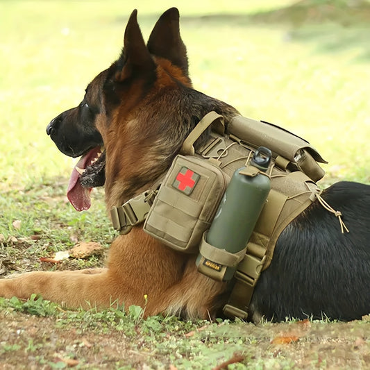 Harnais tactique pour grand chien – Gilet d’entraînement robuste pour races moyennes et grandes