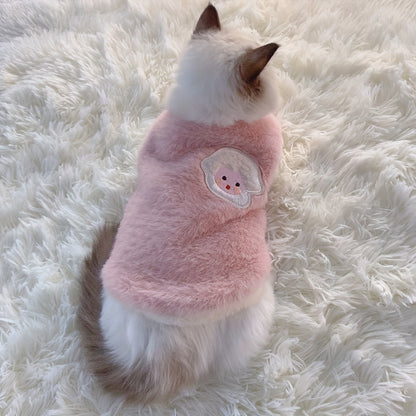 Gilet épais et chaud pour chat adorable – Tenue confortable pour l'automne et l'hiver, empêche la perte de poils 