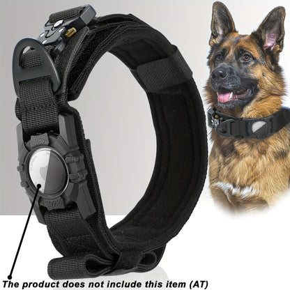 Tactical Dog Collar for AirTag – Heavy-Duty Nylon Collar for Medium to Large Dogs