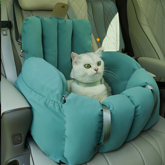 Portable Cat Carrier and Dog Boost Seat, All-Season Windproof and Warm Pet Travel Bed, Waterproof Polyester Car Seat for Small Dogs, Pet Travel Carrier with Adjustable Safety Straps, 11.34 KG Max Load
