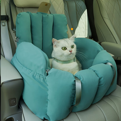 Portable Cat Carrier and Dog Boost Seat, All-Season Windproof and Warm Pet Travel Bed, Waterproof Polyester Car Seat for Small Dogs, Pet Travel Carrier with Adjustable Safety Straps, 11.34 KG Max Load