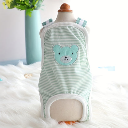 Couches lavables à rayures pour chiens de petite race - Style bande ventrale confortable, culotte menstruelle en polyester toutes saisons pour animaux de compagnie 
