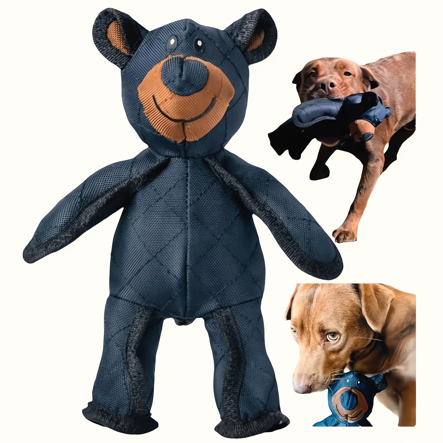 1 jouet durable pour chien en forme d'ours, peluche indestructible pour les gros mâcheurs, compagnon incassable et grinçant pour les mâcheurs agressifs, grande race recommandée