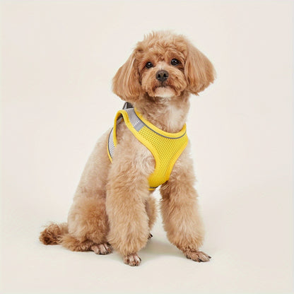 Harnais confortable et sûr pour animaux de compagnie – Gilet en maille souple avec bande réfléchissante pour petits chiens et chats
