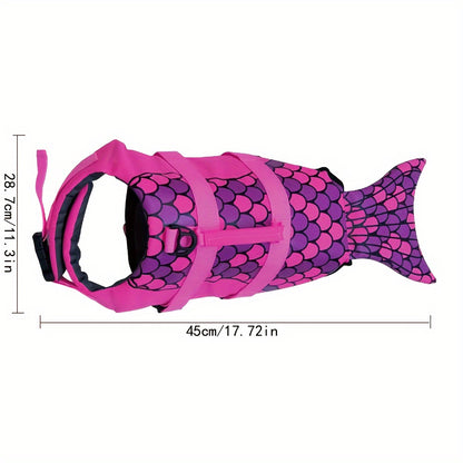 Maillot de bain pour animal de compagnie 1 pièce requin sirène, gilet de sauvetage pour chien, vêtements de bain pour chien, costume d'été pour chien, vêtements de maillot de bain