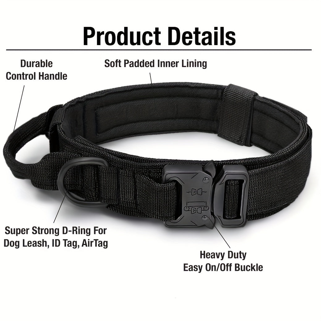 Ensemble collier et laisse tactique pour chien - Robuste et réglable