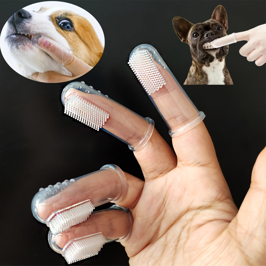 Weiches Silikon-Zahnbürstenset für Hunde und Katzen – Fingerzahnbürste für die Zahnpflege von Haustieren, die Zahnreinigung von Welpen und Kätzchen