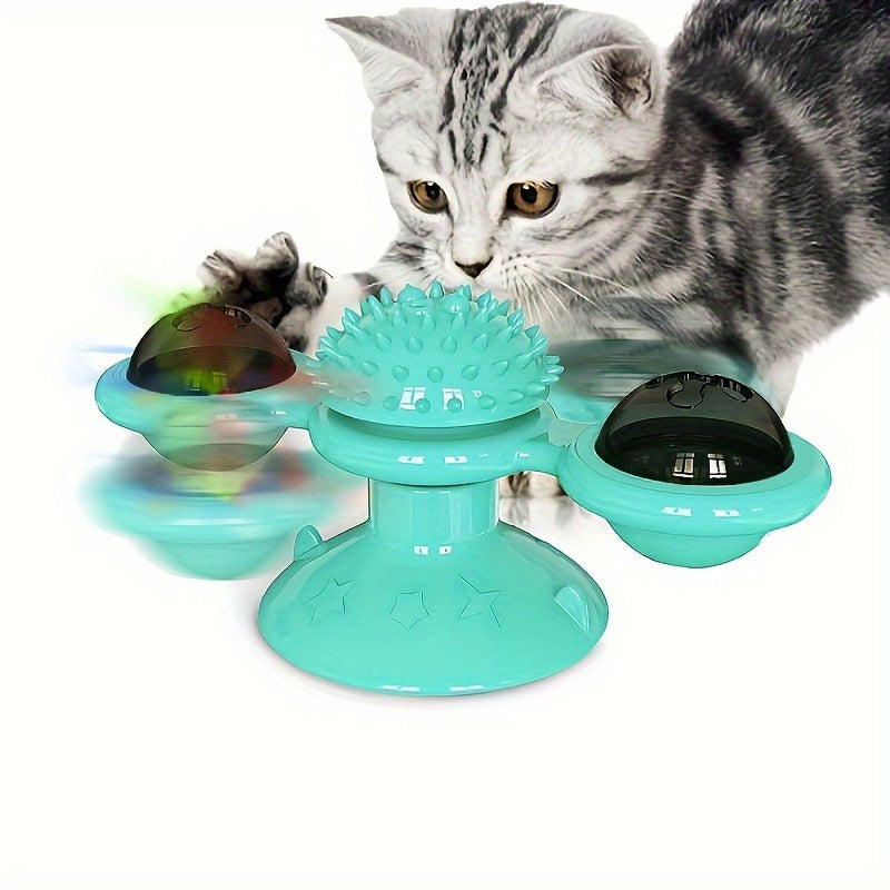 Moulin à vent rotatif pour chat – Jouet interactif et amusant