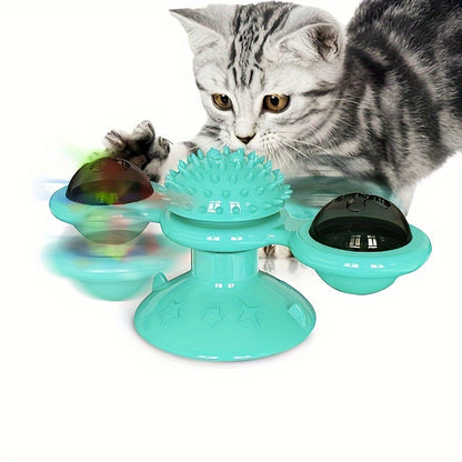 Moulin à vent rotatif pour chat – Jouet interactif et amusant