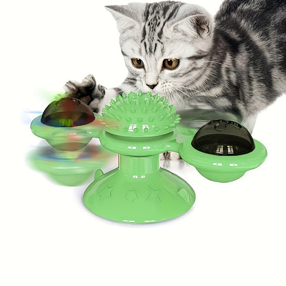 Moulin à vent rotatif pour chat – Jouet interactif et amusant