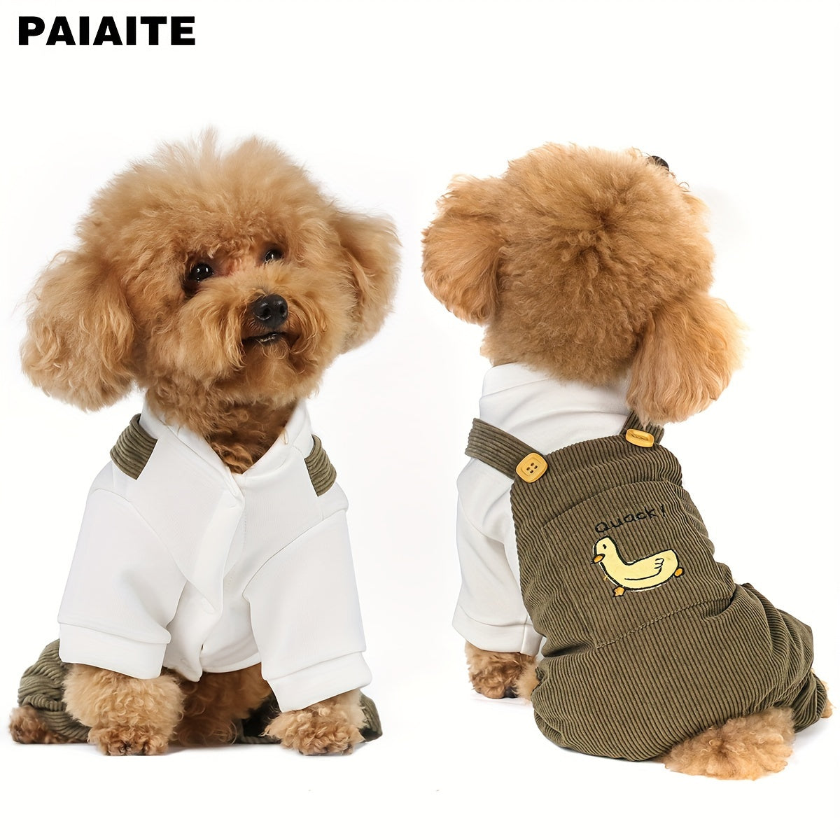 Combinaison pour chien à imprimé canard chic – Tenue de créateur élégante et confortable pour les petites et grandes races