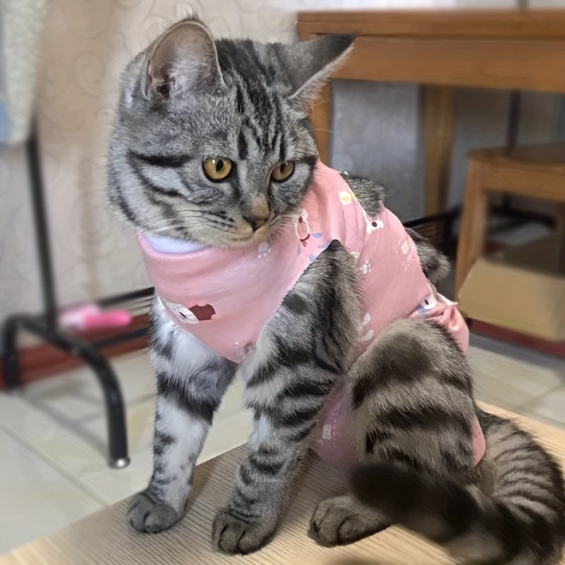 Verstellbarer postoperativer Genesungsanzug für Katzen – Alternative zum elisabethanischen Kragen zum Schutz von Wunden und bei Hautkrankheiten