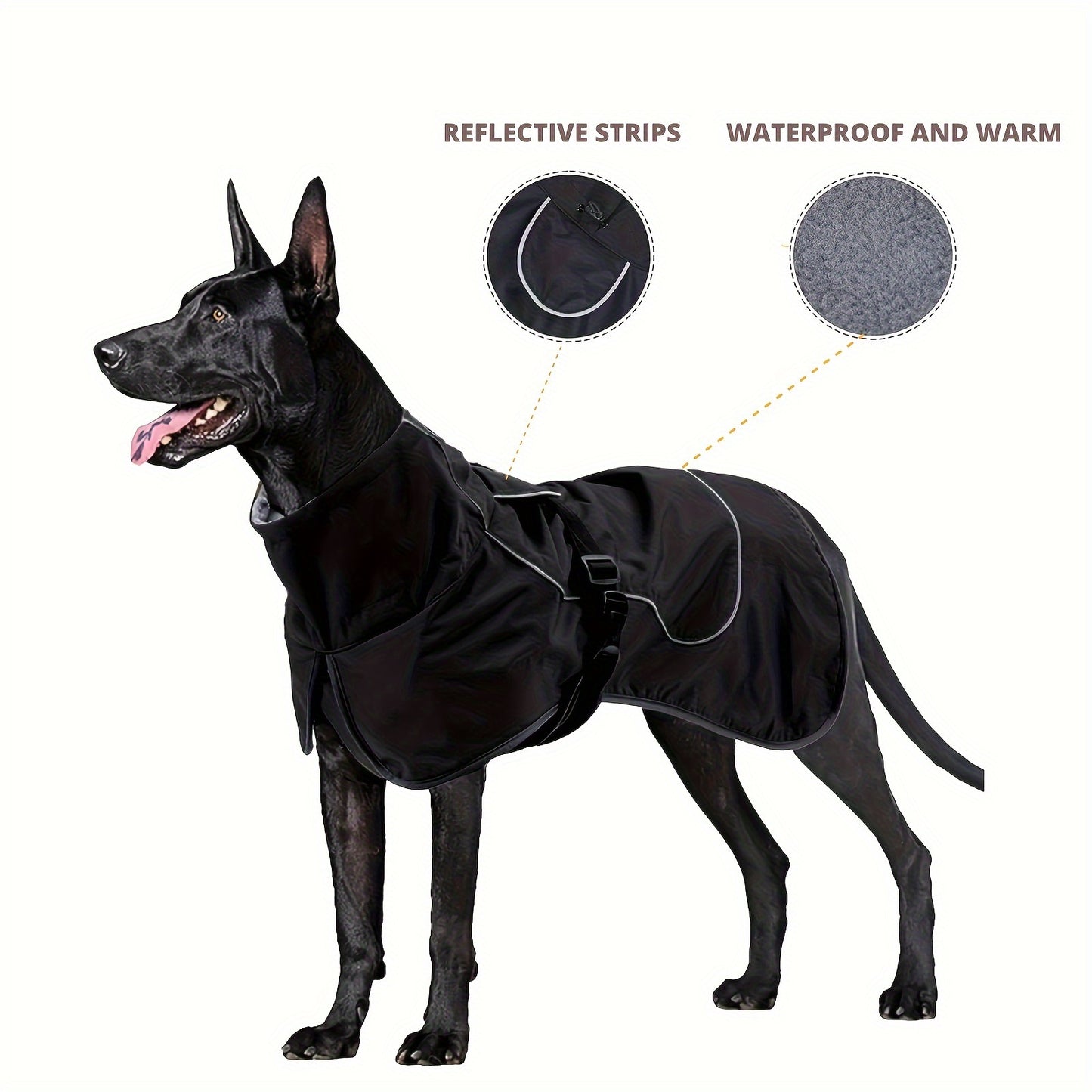 Vestes d'hiver à double couche pour chiens - Manteaux imperméables et chauds pour grands chiens