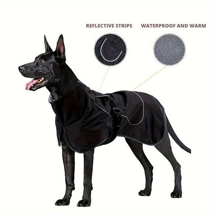 Vestes d'hiver à double couche pour chiens - Manteaux imperméables et chauds pour grands chiens