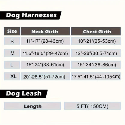 Ensemble harnais et laisse réfléchissants pour chien - Réglable et durable