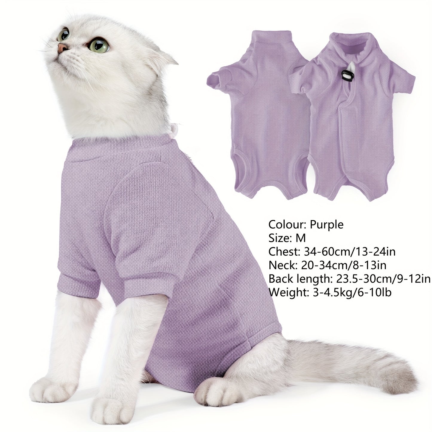 Combinaison de récupération confortable pour chat - Respirante et anti-léchage