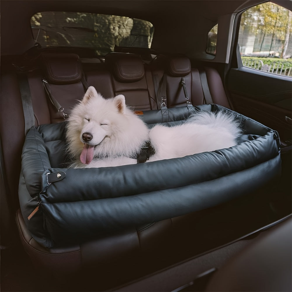 Siège auto pour chien en similicuir de luxe – Imperméable et antidérapant
