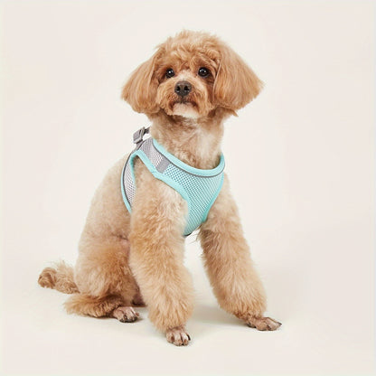 Harnais confortable et sûr pour animaux de compagnie – Gilet en maille souple avec bande réfléchissante pour petits chiens et chats
