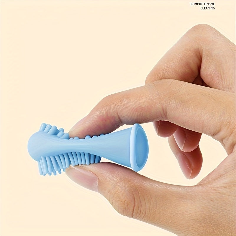[Choix populaire] Lot de 2 brosses à dents et dentifrice en silicone pour chiens et chats - Soins bucco-dentaires doux, matériau durable