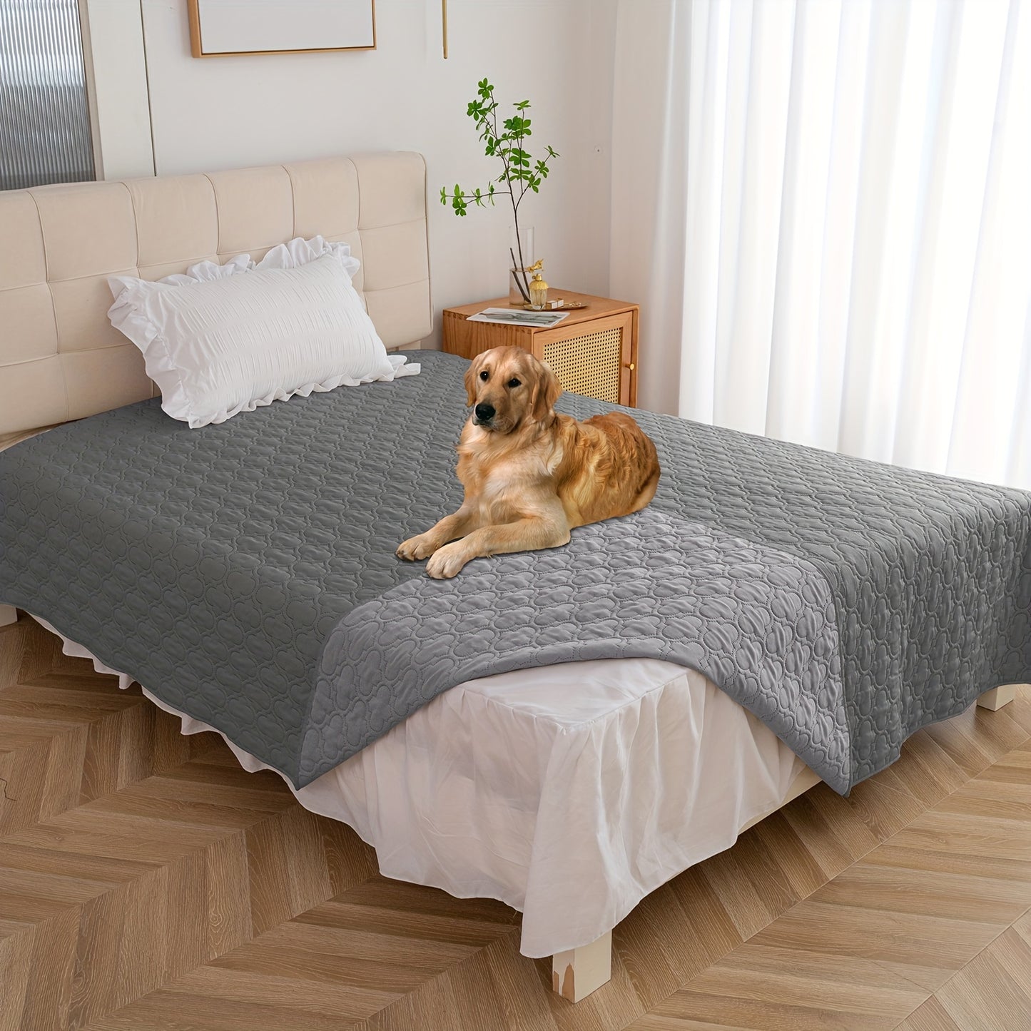 Housse de lit imperméable pour chien, couverture pour animaux de compagnie avec support antidérapant pour meubles, lit, canapé, cadeau de Noël lavable en machine 