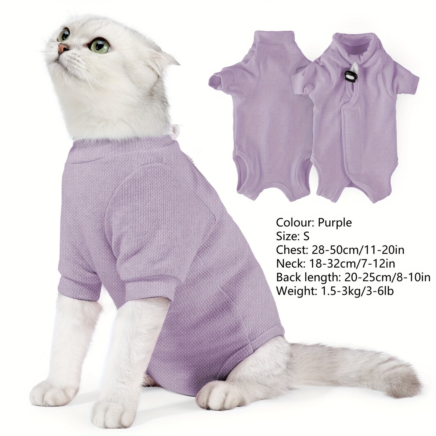 Combinaison de récupération confortable pour chat - Respirante et anti-léchage