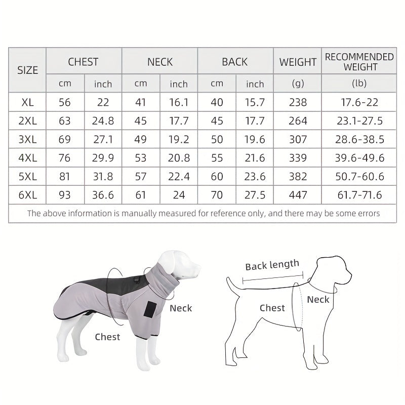 Manteau d'hiver pour chien – Chaud, coupe-vent, avec attache pour laisse pour les activités de plein air par temps froid
