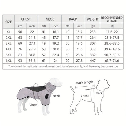 Manteau d'hiver pour chien – Chaud, coupe-vent, avec attache pour laisse pour les activités de plein air par temps froid